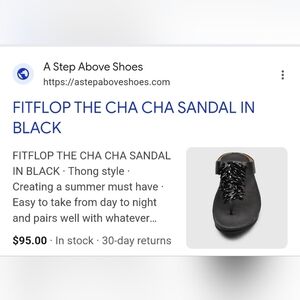 Fit Flop Black ChaCha Sandals Womens Sz 9